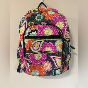 Vera Bradley Pink / Black Swirls Campus Backpack